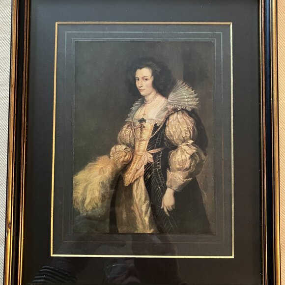 Vintage Framed Picture Elizabethan Woman with Smile - Picture 2 of 7